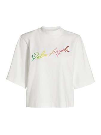 Palm Angels Miami Logo Cropped T-shirt | SaksFifthAvenue