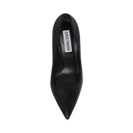 EVELYN Black Leather Point Toe Pump | Women's Heels – Steve Madden