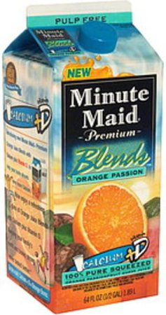 Minute Maid Orange Passion, Pulp Free 100% Juice Blend - 64 oz, Nutrition Information | Innit