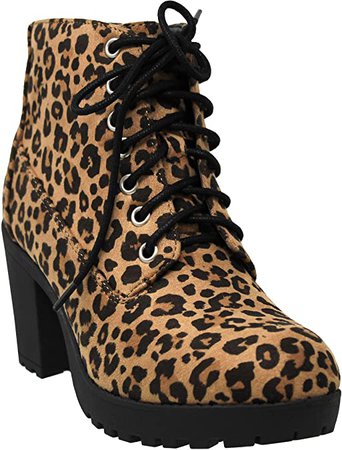 Amazon.com | MVE Shoes Women's Block Heel Lace Up Side Zipper Ankle Boots | Ankle & Bootie