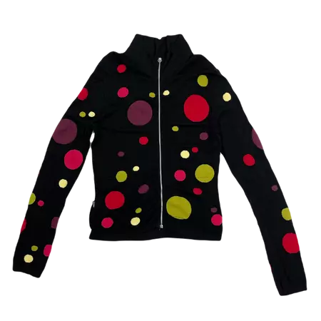 Moschino Dotted Black Zipped Cardigan 2000's – Vintagetts