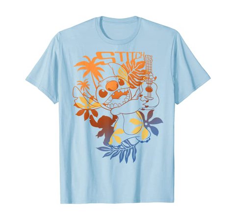 Amazon.com: Disney Lilo & Stitch Ukulele Floral Mashup T-Shirt: Clothing