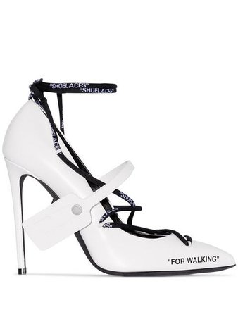 Off-White white 110 lace-up leather pumps $1,105 - Buy SS19 Online - Fast Global Delivery, Price