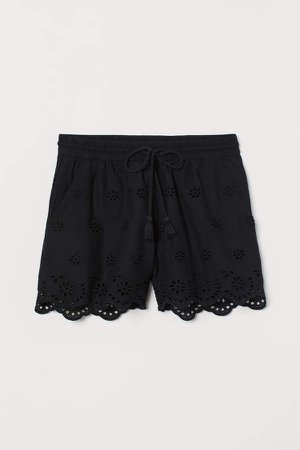Embroidered Shorts - Black