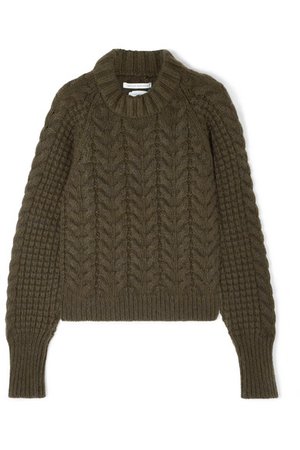 Cecilie Bahnsen | Selma cable-knit merino wool-blend sweater | NET-A-PORTER.COM