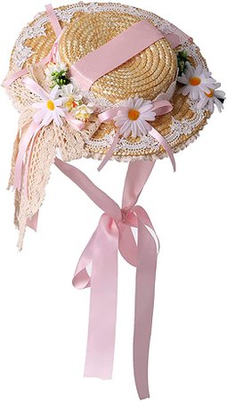 Amazon.com: Girls Women Tea Party Sun Hat Lolita Lace Ribbons Straw Hats (Purple) : Clothing, Shoes & Jewelry