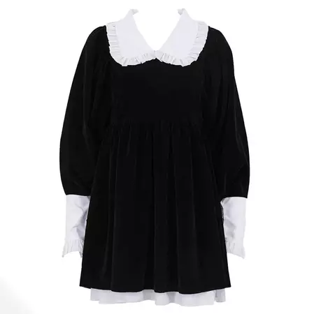 Velvet Collar Mini Black Dress | BOOGZEL APPAREL – Boogzel Apparel