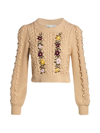 Shop Alice + Olivia Enid Wool Knit Sweater | Saks Fifth Avenue