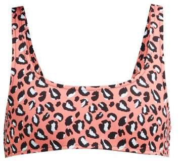 Rocky Leopard Print Bikini Top - Womens - Pink Multi