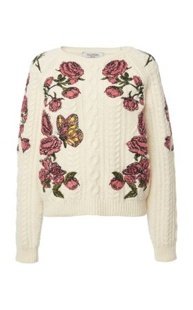 Floral Virgin Wool Sweater By Valentino | Moda Operandi