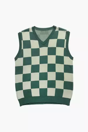 Checkerboard Knitted Vest