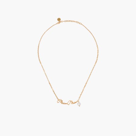 Pendant necklace Gold/cream | Miu Miu