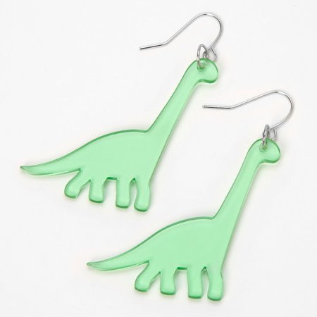 Green Brachiosaurus Dinosaur Drop Earrings | Claire's