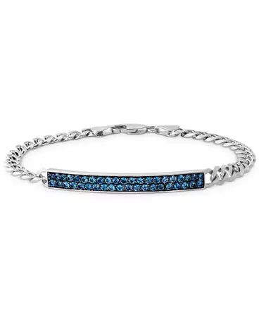 EFFY Collection EFFY® Men's London Blue Topaz (2-1/4 ct. t.w.) Bracelet in Sterling Silver - Macy's