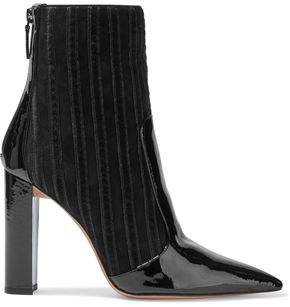 Michella 100 Suede, Patent-leather And Velvet Ankle Boots