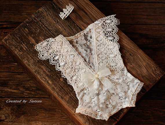 Lace Romper Baby Photo Prop Newborn Prop Photography