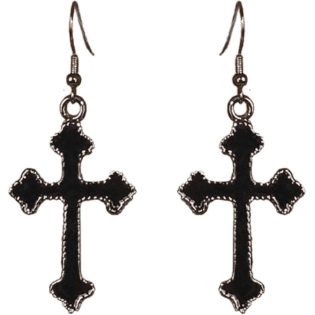 black cross earrings