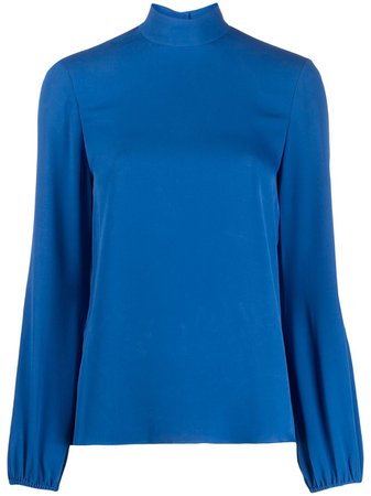 Theory Stand-Up Collar Blouse