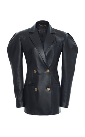 Puffed Sleeve Leather Jacket by Versace | Moda Operandi