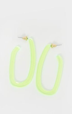 Neon Yellow Hoop Earrings | Accessories | PrettyLittleThing
