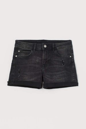 Low Waist Push-up Shorts - Black