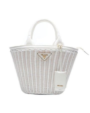 Prada White Wicker Handbag in White - Save 36% - Lyst
