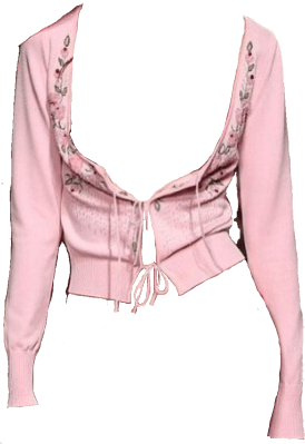 pink embroidered cardigan