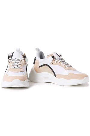 Blush Curverunner color-block leather, canvas and suede sneakers | Sale up to 70% off | THE OUTNET | IRO | THE OUTNET