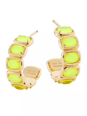 IVI Toy 18K Gold-Plated, Enamel & Glass Hoop Earrings