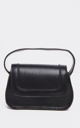 Black PU Micro Mini Baguette Bag | PrettyLittleThing USA