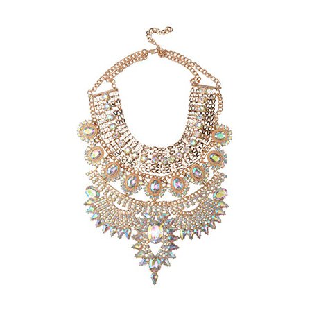 Amazon.com: Holylove Crystal Statement Necklaces Pendant Collier Collar Choker Big Vintage Maxi Chunky Necklace Jewelry-HLN54 Crystal: Jewelry