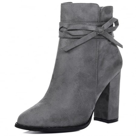 CHERISH Grey Ankle Boots Shoes from Spylovebuy.com
