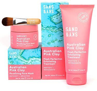 Amazon.com : Sand & Sky Perfect Skin Bundle. Australian Pink Clay Face Mask Set : Beauty