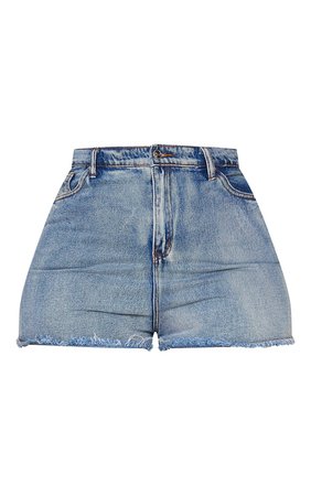 Plus Vintage High Waisted Denim Shorts | PrettyLittleThing USA