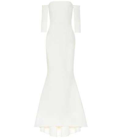 Celiana Off The Shoulder Crêpe white dress