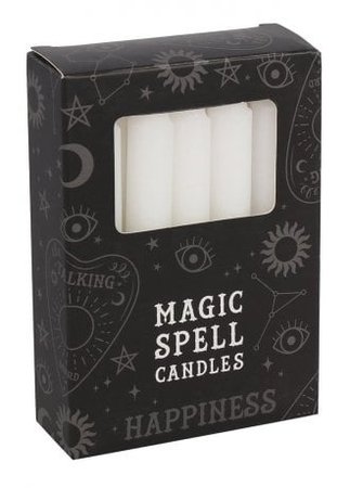 Pack of 12 White Happiness Spell Candles | Attitude Clothing