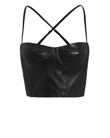 Black Leather Bustier Top