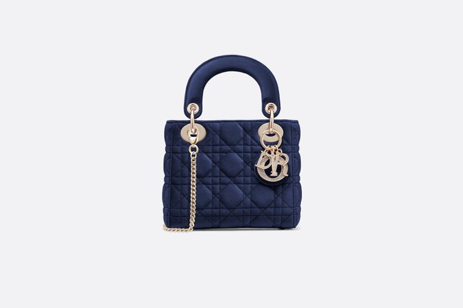 Mini Blue Lady Dior Velvet Bag - Bags - Women's Fashion | DIOR