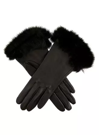 Glamis | Women's Silk Lined Leather Gloves with Fur Cuffs | Dents