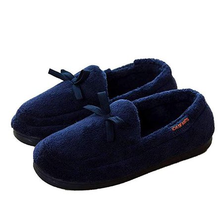 Womens Indoor Soft Slippers Bow Cozy Warm Slip-On House Bedroom ...