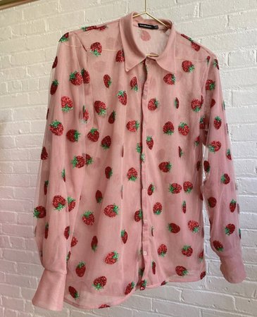 Strawberry Shirt – Lirika Matoshi in 2020 | Strawberry shirt, Fashion, Clothes