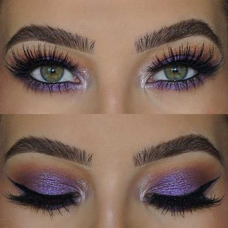 purple eyeshadow with green eyes