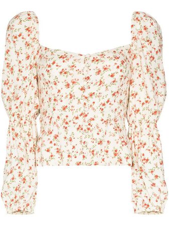 Reformation Cera floral-print blouse with  - FARFETCH