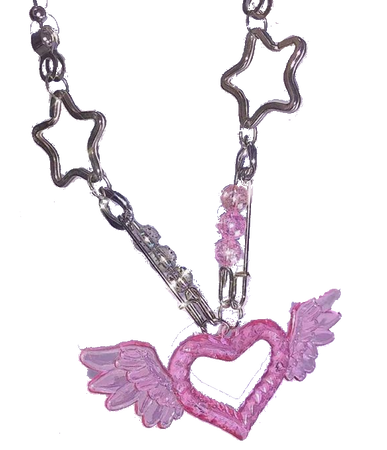 necklace heart pink