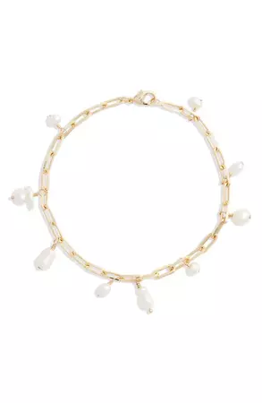 Filosophy Claire Baroque Freshwater Pearl Chain Bracelet | Nordstrom