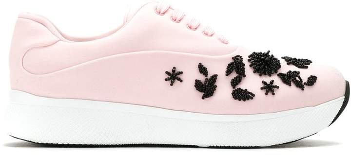beaded embroidery sneakers