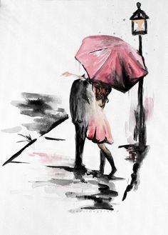 (1) Pinterest - umbrellas.quenalbertini: Sat down under the rain via handbagsandhandguns | Raining and drawing