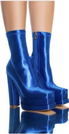 akira blue platform boots