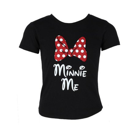 Disney - Disney Girls Minnie Mouse Glitter Bow Tee Shirt - Walmart.com - Walmart.com