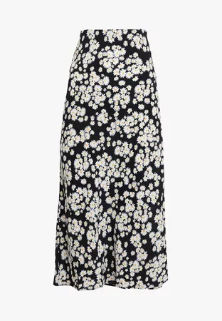 New Look DAISY BIAS CUT MIDI SKIRT - Maxi skirt - black - Zalando.co.uk